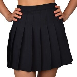 🖤Classic High Waisted Puffer Black Pleated Skirt